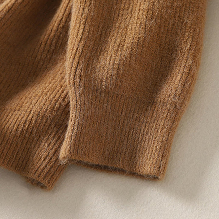 Buddha Stones Winter V-Ausschnitt Knöpfe Baumwoll-Strickjacke für Damen mit langen Ärmeln, Strickmuster - image 8