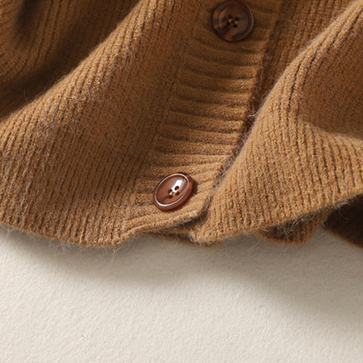 Buddha Stones Winter V-Ausschnitt Knöpfe Baumwoll-Strickjacke für Damen mit langen Ärmeln, Strickmuster - image 10