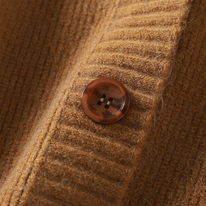 Buddha Stones Winter V-Ausschnitt Knöpfe Baumwoll-Strickjacke für Damen mit langen Ärmeln, Strickmuster - image 9