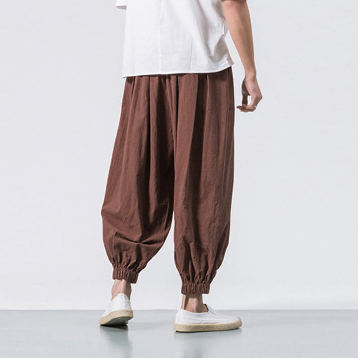 Buddha Stones Casual Sports Herren Einfarbige Baumwollhose mit Kordelzug und Taschen - image 32