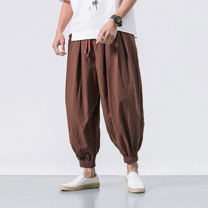 Buddha Stones Casual Sports Herren Einfarbige Baumwollhose mit Kordelzug und Taschen - Schokolade - US/ UK/AU46, EU56 (5XL) - image 26
