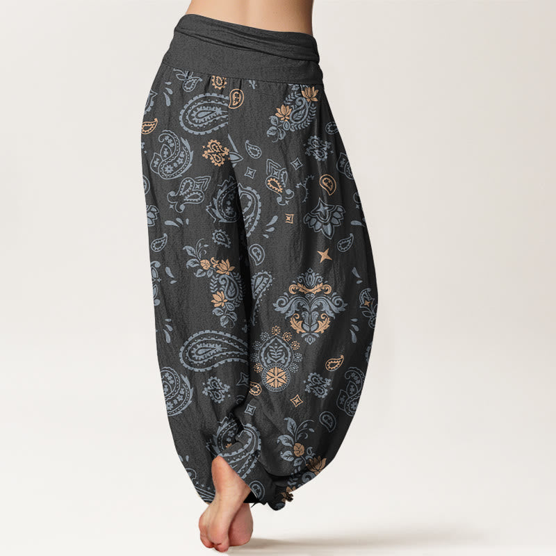 Buddha Stones Baumwoll-Haremshose mit Vintage-Paisley-Muster und elastischem Bund für Damen - image 6