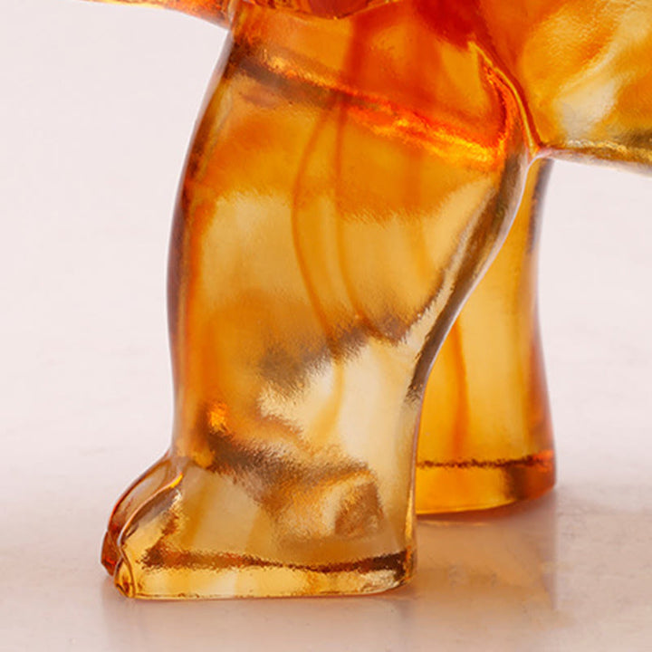 Handgefertigter Elefant aus Liuli-Kristall mit Buddha Stones – Symbol für Weisheit und Reichtum – Heimdekoration - image 14