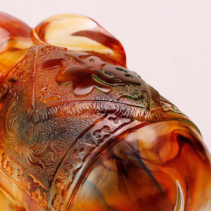 Handgefertigter Elefant aus Liuli-Kristall mit Buddha Stones – Symbol für Weisheit und Reichtum – Heimdekoration - image 3