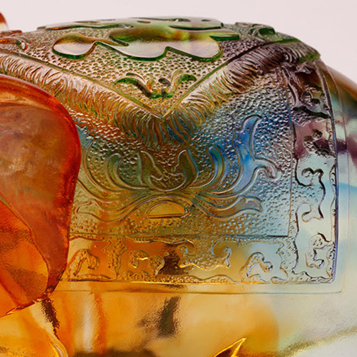 Handgefertigter Elefant aus Liuli-Kristall mit Buddha Stones – Symbol für Weisheit und Reichtum – Heimdekoration - image 2