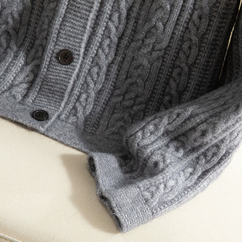 Lässiger Winter-Strickcardigan aus Baumwolle für Damen mit Buddha Stones, gedrehten Knöpfen und langen Ärmeln – ein echter Hingucker! - image 26