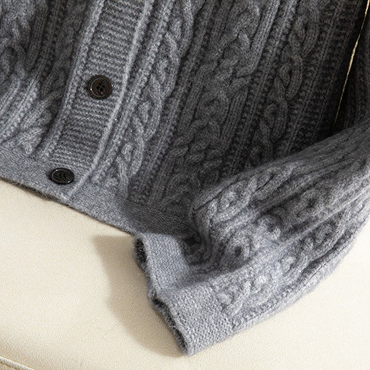 Lässiger Winter-Strickcardigan aus Baumwolle für Damen mit Buddha Stones, gedrehten Knöpfen und langen Ärmeln – ein echter Hingucker! - image 26