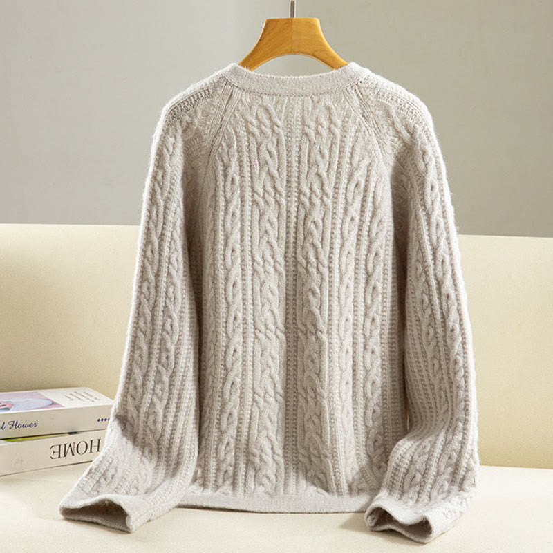 Lässiger Winter-Strickcardigan aus Baumwolle für Damen mit Buddha Stones, gedrehten Knöpfen und langen Ärmeln – ein echter Hingucker! - image 32