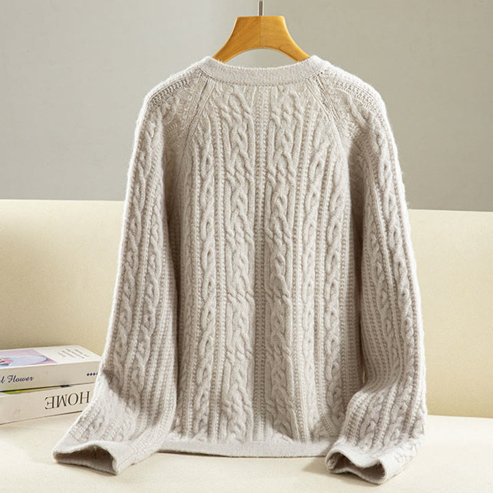 Lässiger Winter-Strickcardigan aus Baumwolle für Damen mit Buddha Stones, gedrehten Knöpfen und langen Ärmeln – ein echter Hingucker! - image 32