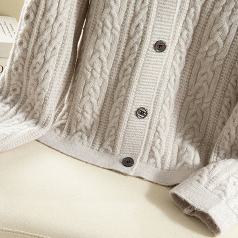 Lässiger Winter-Strickcardigan aus Baumwolle für Damen mit Buddha Stones, gedrehten Knöpfen und langen Ärmeln – ein echter Hingucker! - image 37