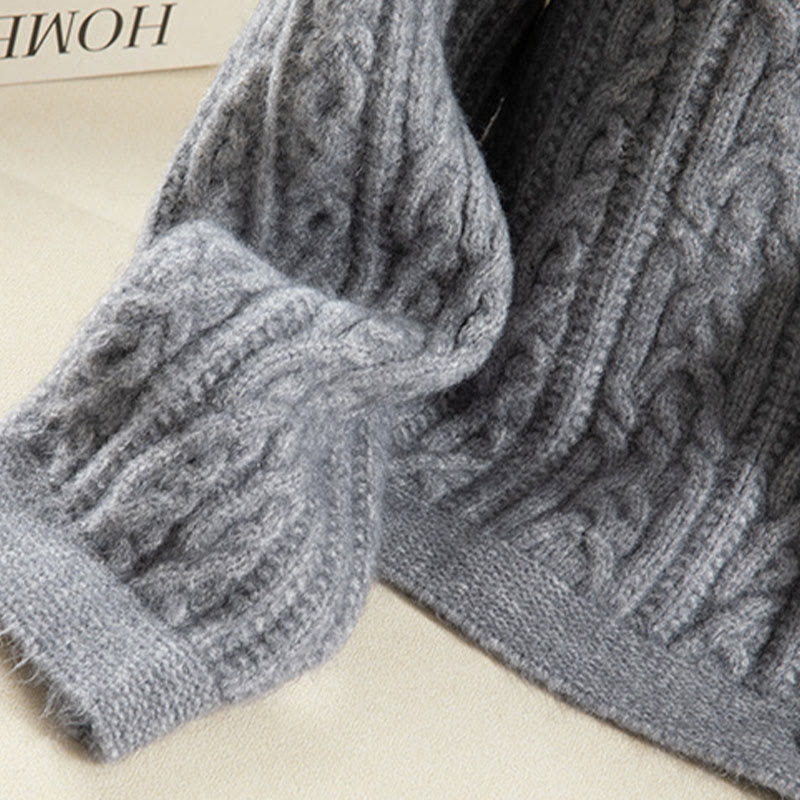 Lässiger Winter-Strickcardigan aus Baumwolle für Damen mit Buddha Stones, gedrehten Knöpfen und langen Ärmeln – ein echter Hingucker! - image 22