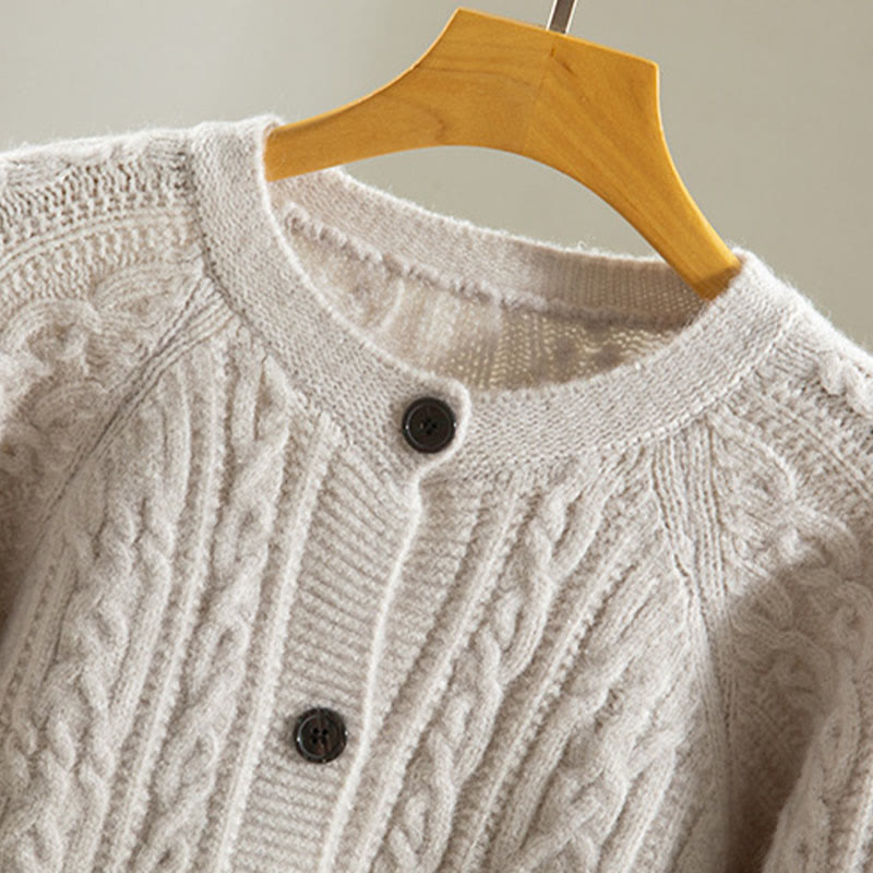 Lässiger Winter-Strickcardigan aus Baumwolle für Damen mit Buddha Stones, gedrehten Knöpfen und langen Ärmeln – ein echter Hingucker! - image 33