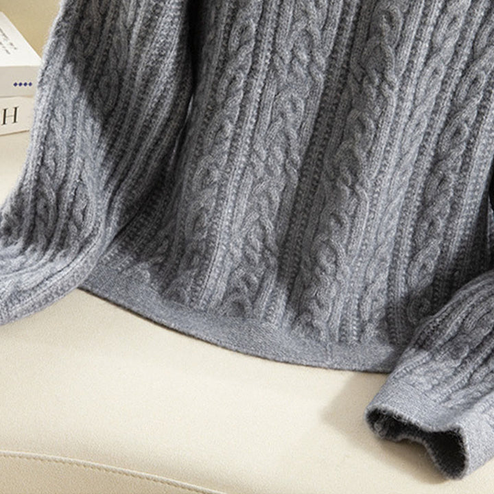 Lässiger Winter-Strickcardigan aus Baumwolle für Damen mit Buddha Stones, gedrehten Knöpfen und langen Ärmeln – ein echter Hingucker! - image 25