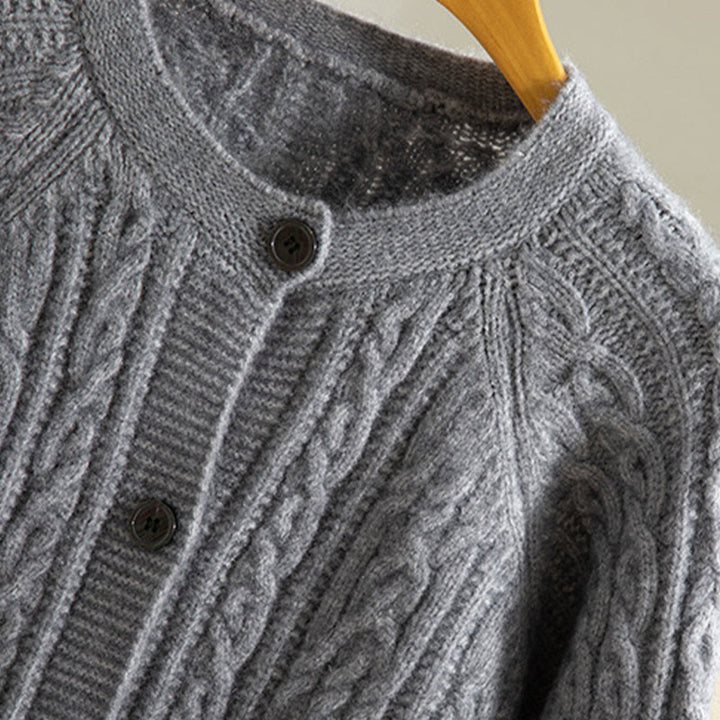 Lässiger Winter-Strickcardigan aus Baumwolle für Damen mit Buddha Stones, gedrehten Knöpfen und langen Ärmeln – ein echter Hingucker! - image 19