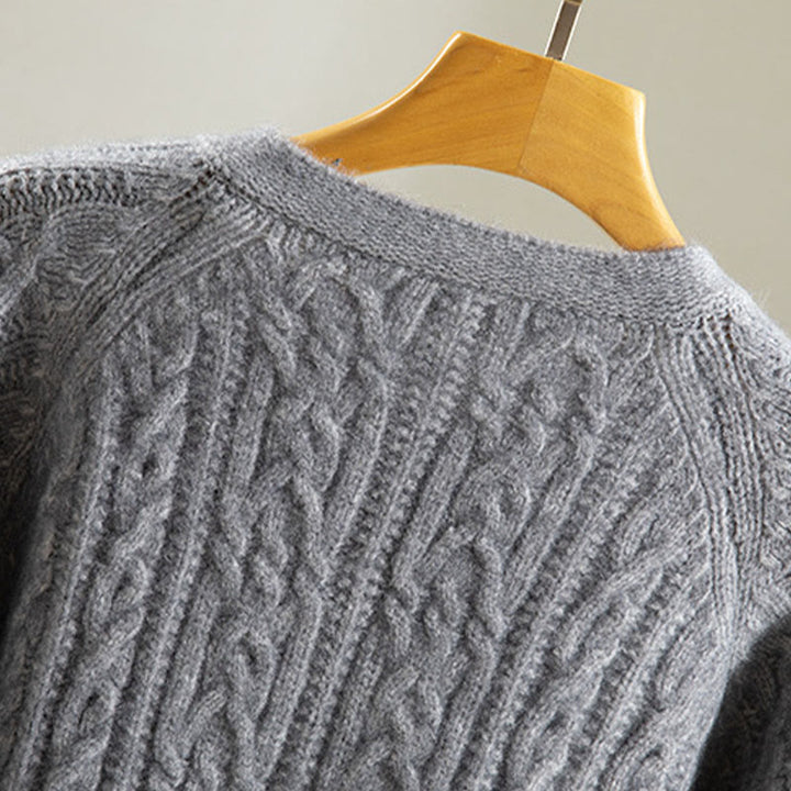 Lässiger Winter-Strickcardigan aus Baumwolle für Damen mit Buddha Stones, gedrehten Knöpfen und langen Ärmeln – ein echter Hingucker! - image 20