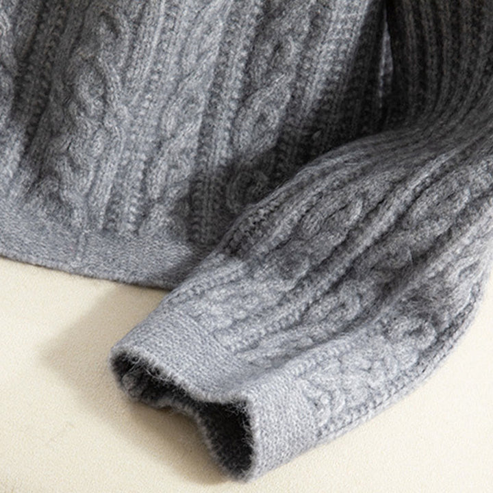 Lässiger Winter-Strickcardigan aus Baumwolle für Damen mit Buddha Stones, gedrehten Knöpfen und langen Ärmeln – ein echter Hingucker! - image 24