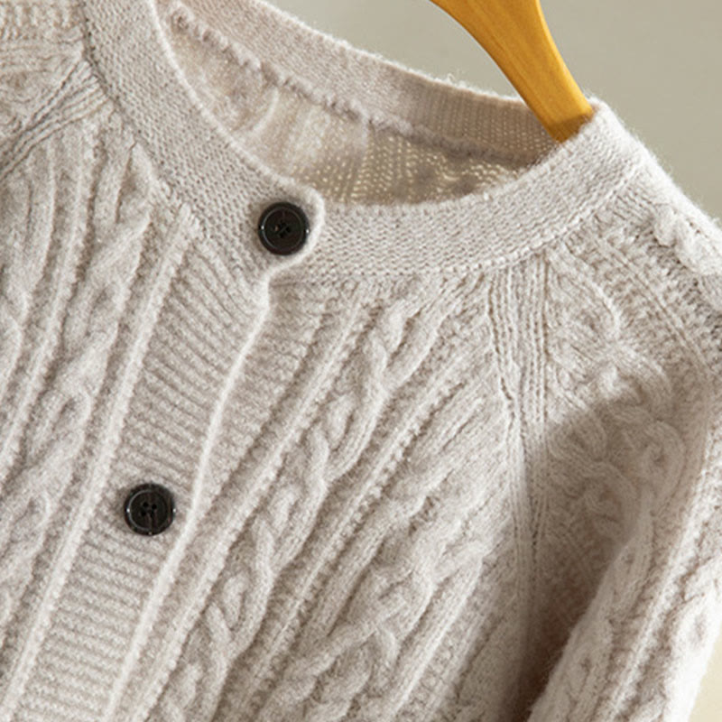 Lässiger Winter-Strickcardigan aus Baumwolle für Damen mit Buddha Stones, gedrehten Knöpfen und langen Ärmeln – ein echter Hingucker! - image 34