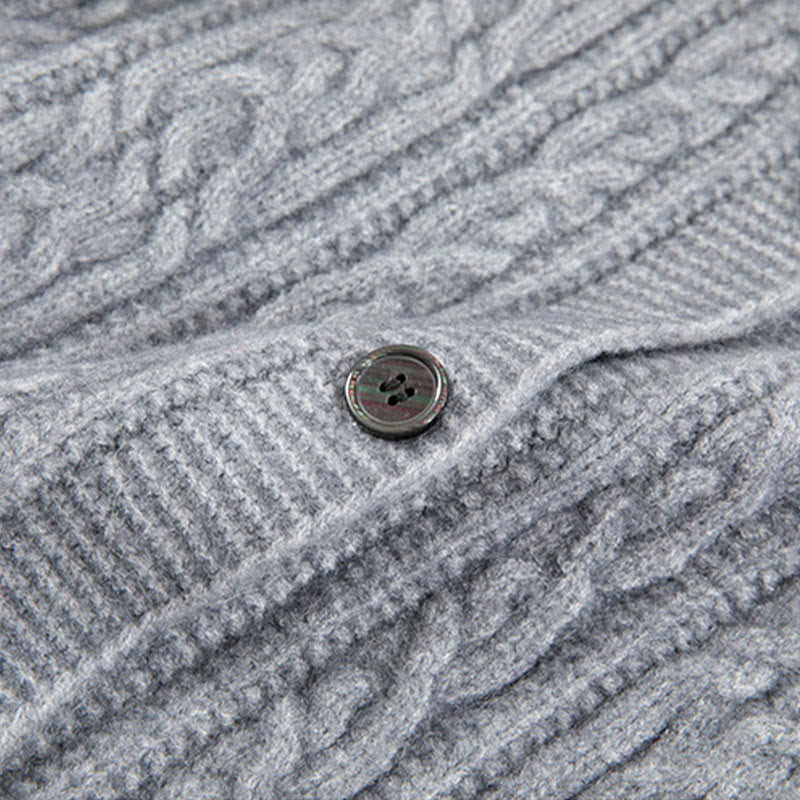 Lässiger Winter-Strickcardigan aus Baumwolle für Damen mit Buddha Stones, gedrehten Knöpfen und langen Ärmeln – ein echter Hingucker! - image 28