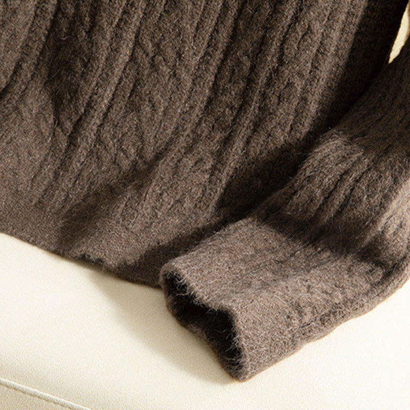 Lässiger Winter-Strickcardigan aus Baumwolle für Damen mit Buddha Stones, gedrehten Knöpfen und langen Ärmeln – ein echter Hingucker! - image 10