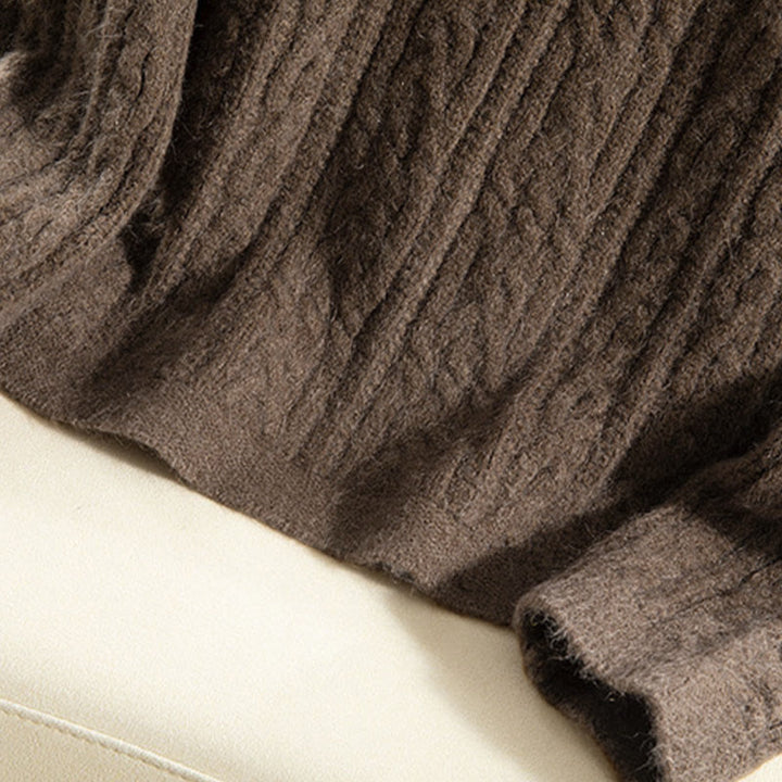 Lässiger Winter-Strickcardigan aus Baumwolle für Damen mit Buddha Stones, gedrehten Knöpfen und langen Ärmeln – ein echter Hingucker! - image 13