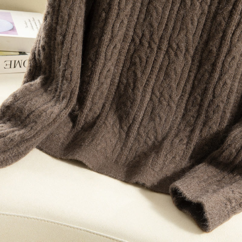 Lässiger Winter-Strickcardigan aus Baumwolle für Damen mit Buddha Stones, gedrehten Knöpfen und langen Ärmeln – ein echter Hingucker! - image 7