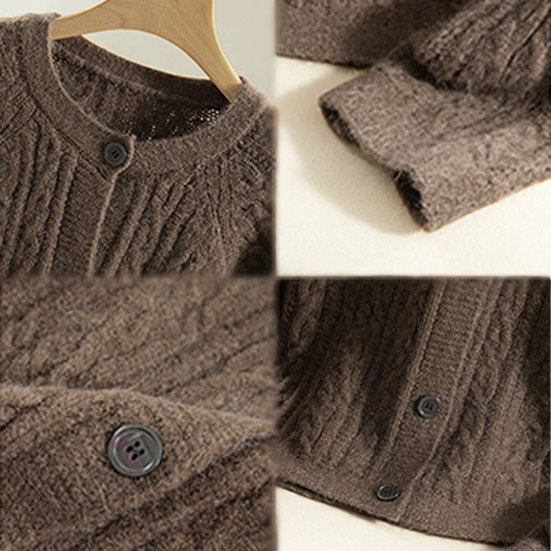 Lässiger Winter-Strickcardigan aus Baumwolle für Damen mit Buddha Stones, gedrehten Knöpfen und langen Ärmeln – ein echter Hingucker! - image 15