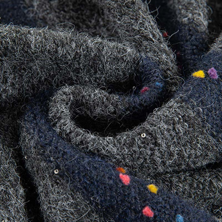 Buddha Stones ​​Winterstreifenmuster Rundhals Langarm Damen Baumwollpullover - image 32
