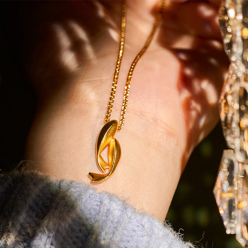 Buddha Stones ​​Doppel-Koi-Fisch-Halskette mit Anhänger aus 24-karätig vergoldetem Messing - image 6