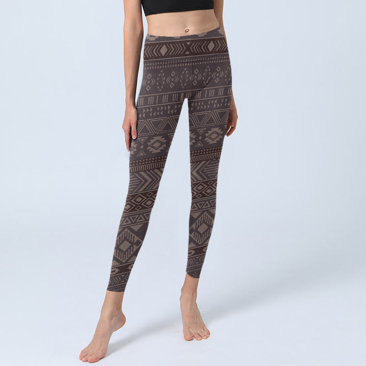 Leggings mit Buddha Stones -Motiv, ethnisch-geometrischem Muster, Yogahose für Damen - image 5