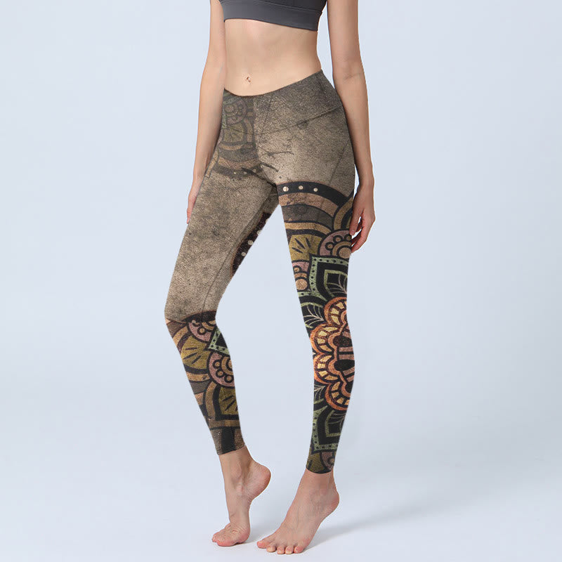 Leggings mit Buddha Stones -Mandala-Print, Damen-Yogahose - Dunkelgrau - US18, UK/AU22, EU50 (4XL) - image 0