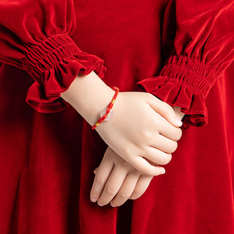 Buddha Stones , weißes Chalcedon-Friedensarmband mit geflochtener Schnalle - image 10