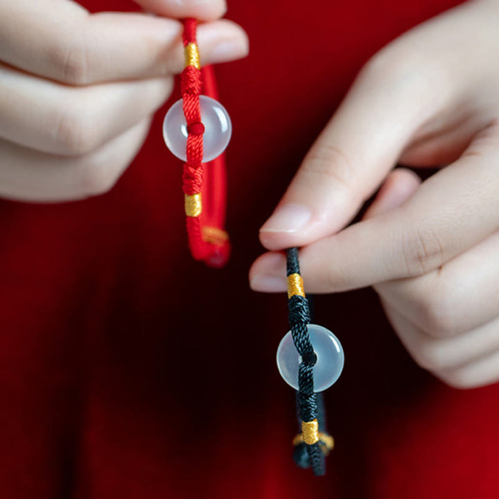 Buddha Stones , weißes Chalcedon-Friedensarmband mit geflochtener Schnalle - image 15