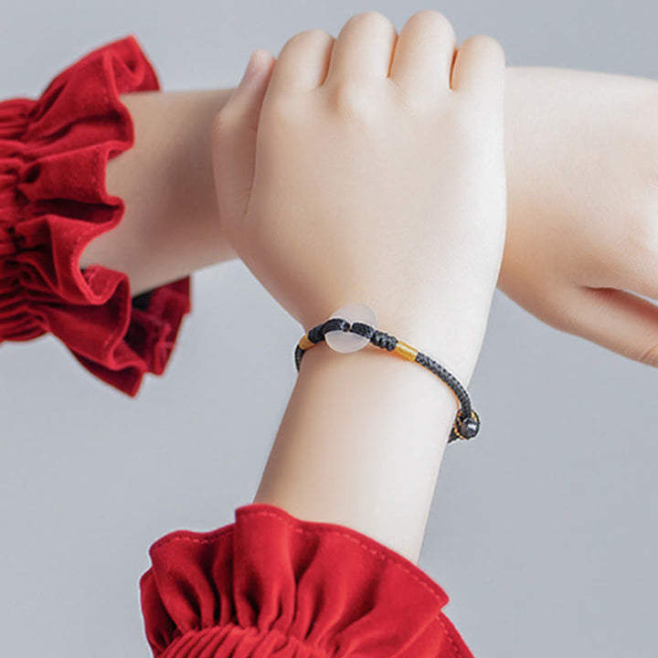 Buddha Stones , weißes Chalcedon-Friedensarmband mit geflochtener Schnalle - image 13