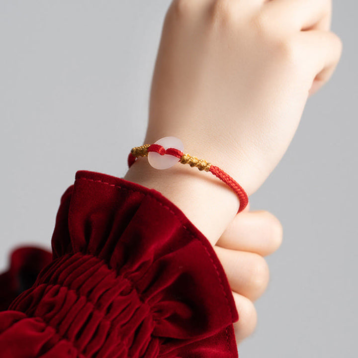 Buddha Stones, weißes Chalcedon-Friedensarmband mit Schnalle und Verbindungsknoten - image 12