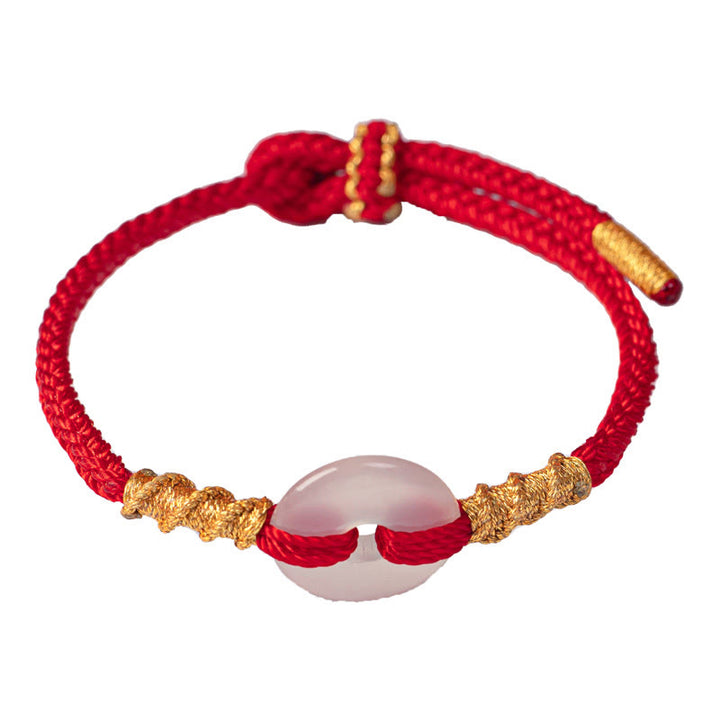 Buddha Stones, weißes Chalcedon-Friedensarmband mit Schnalle und Verbindungsknoten - image 14