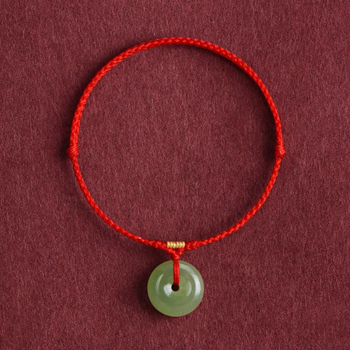 Buddha Stones, natürliches Hetian-Jade-Friedensarmband mit Schnalle, Fülle-Armband und Fußkettchen - image 2