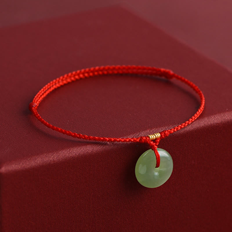 Buddha Stones, natürliches Hetian-Jade-Friedensarmband mit Schnalle, Fülle-Armband und Fußkettchen - image 1