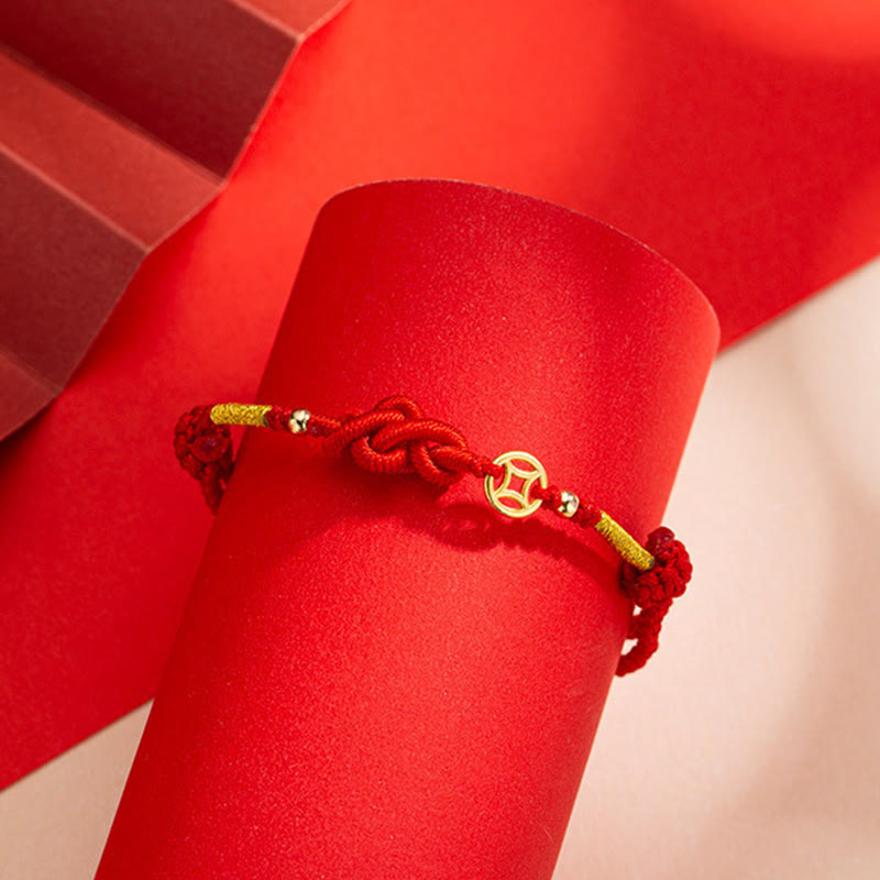 Buddha Stones, Ruyi-Knoten, Kupfermünze, geflochtenes Schutzarmband - image 2