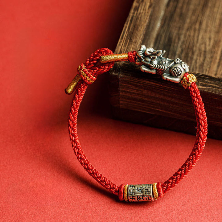 Buddha Stones ​​925 Sterling Silber Pixiu Om Mani Padme Hum Schutzarmband - image 3