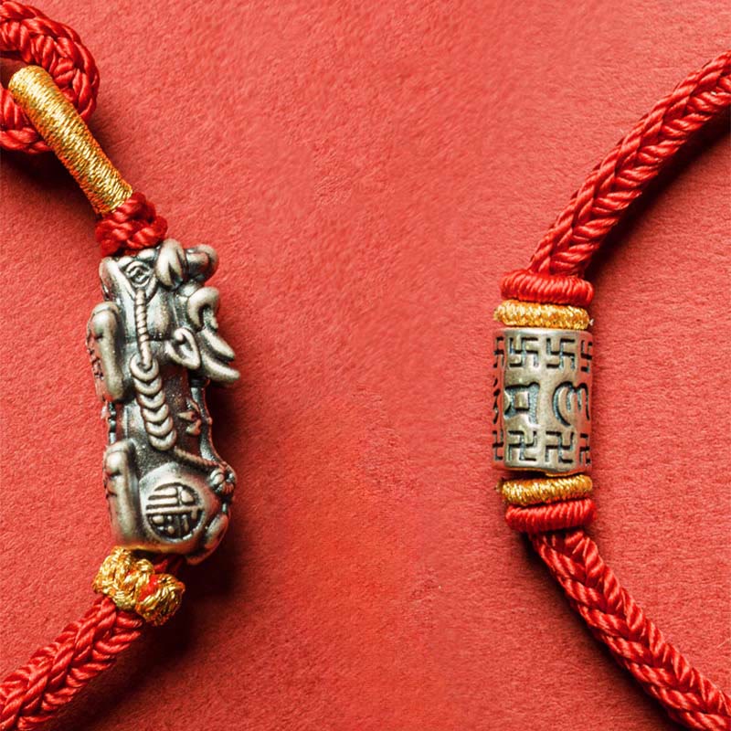 Buddha Stones ​​925 Sterling Silber Pixiu Om Mani Padme Hum Schutzarmband - image 11