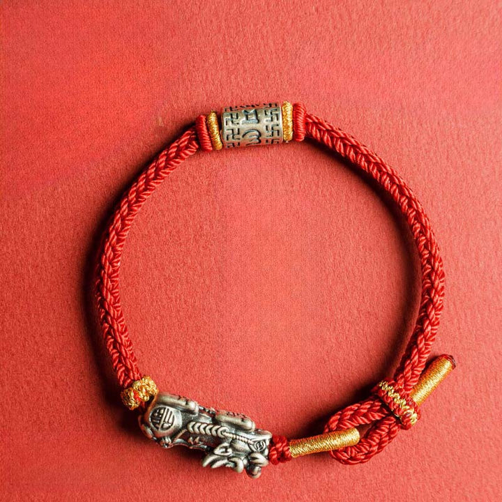 Buddha Stones ​​925 Sterling Silber Pixiu Om Mani Padme Hum Schutzarmband - image 4