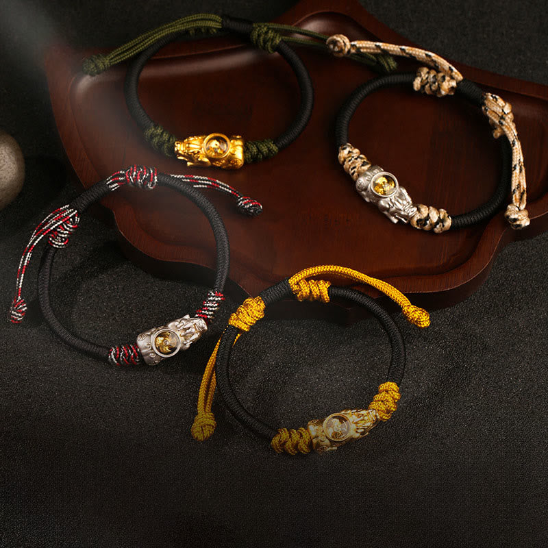 Buddha Stones ​​Pi Xiu Reichtum Glück Handgewebtes Seilarmband - image 14