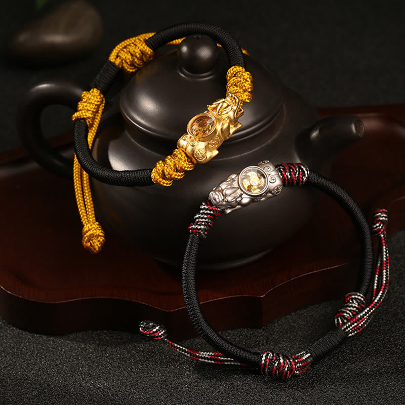 Buddha Stones ​​Pi Xiu Reichtum Glück Handgewebtes Seilarmband - image 11