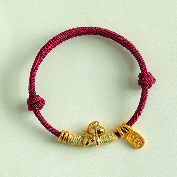 Buddha Stones ​​Jahr des Pferdes Rote Schnur Schwarze Schnur Glücksbringer Geflochtenes Verbindungsarmband - image 9