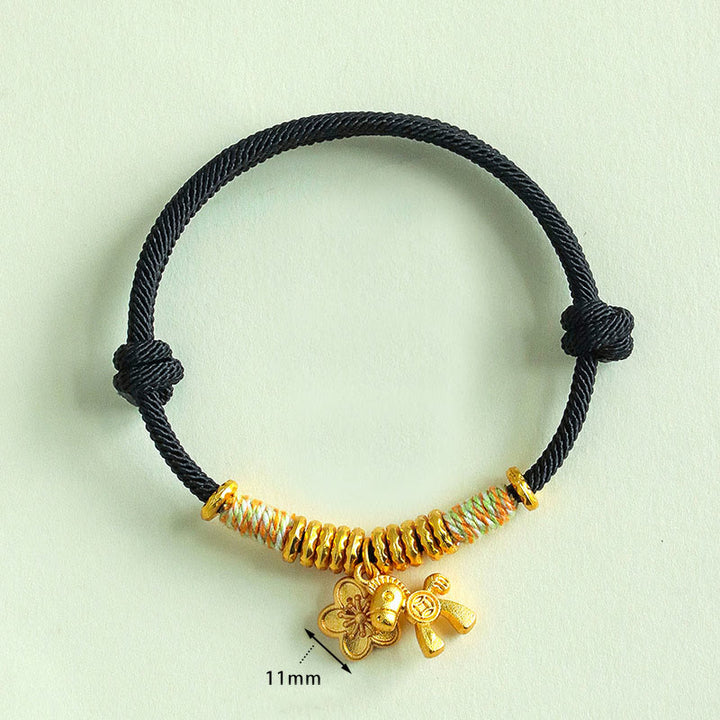 Buddha Stones, Jahr des Pferdes, Blumenanhänger, rote Schnur, handgefertigtes Armband - image 14