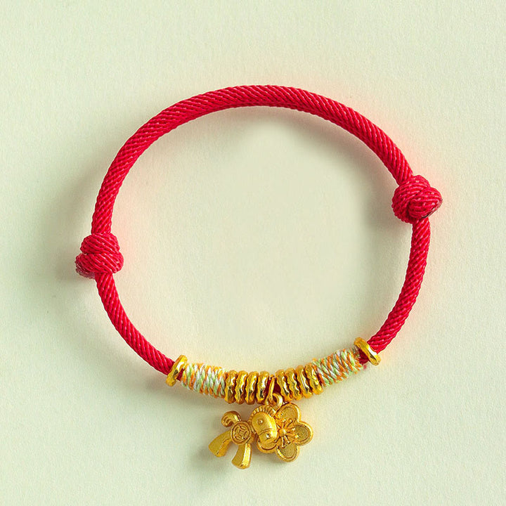 Buddha Stones, Jahr des Pferdes, Blumenanhänger, rote Schnur, handgefertigtes Armband - Rotes Band (Handgelenkumfang: 15-19 cm) - image 0