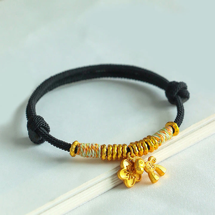 Buddha Stones, Jahr des Pferdes, Blumenanhänger, rote Schnur, handgefertigtes Armband - image 13