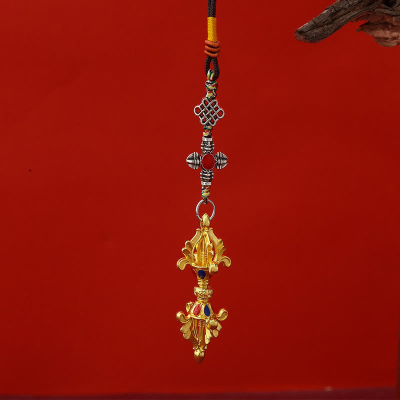 Buddha Stones ​​Vajra-Erleuchtungsseil-Schlüsselanhänger - Gold - image 2