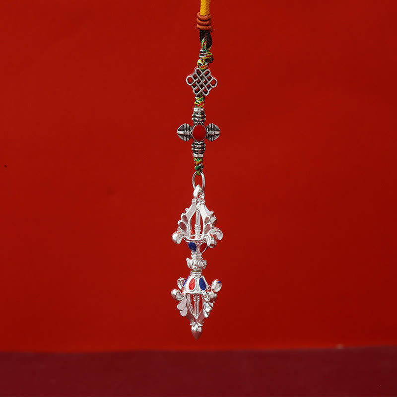 Buddha Stones ​​Vajra-Erleuchtungsseil-Schlüsselanhänger - Silber - image 3