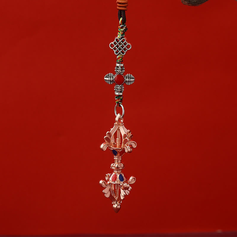 Buddha Stones ​​Vajra-Erleuchtungsseil-Schlüsselanhänger - Roségold - image 4